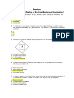 Questions 2377 Inspection and Testing of Electrical Equipment Examination 1