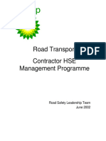 BP Road Safety - Contractor Hse Management Programme