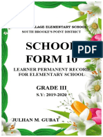 School Form 10: Grade Iii