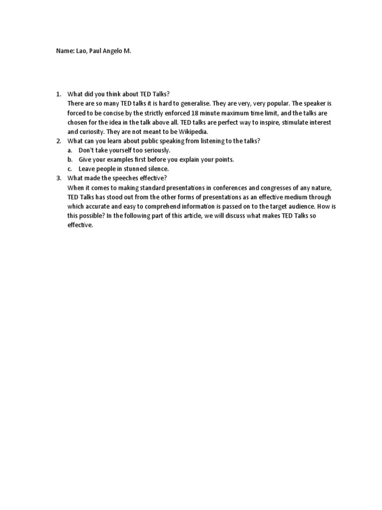 TED Talks | PDF