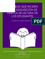 Variables Que Inciden en La Formación de Habitos de Lectura