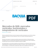 Mercados de B2B: mercados verticales, horizontales e integradores de verticales - BAQUIA