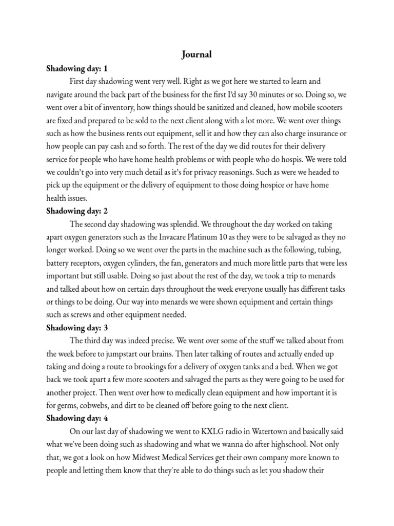 Shadowing Notes For Midwest Medical Services | PDF | Nature