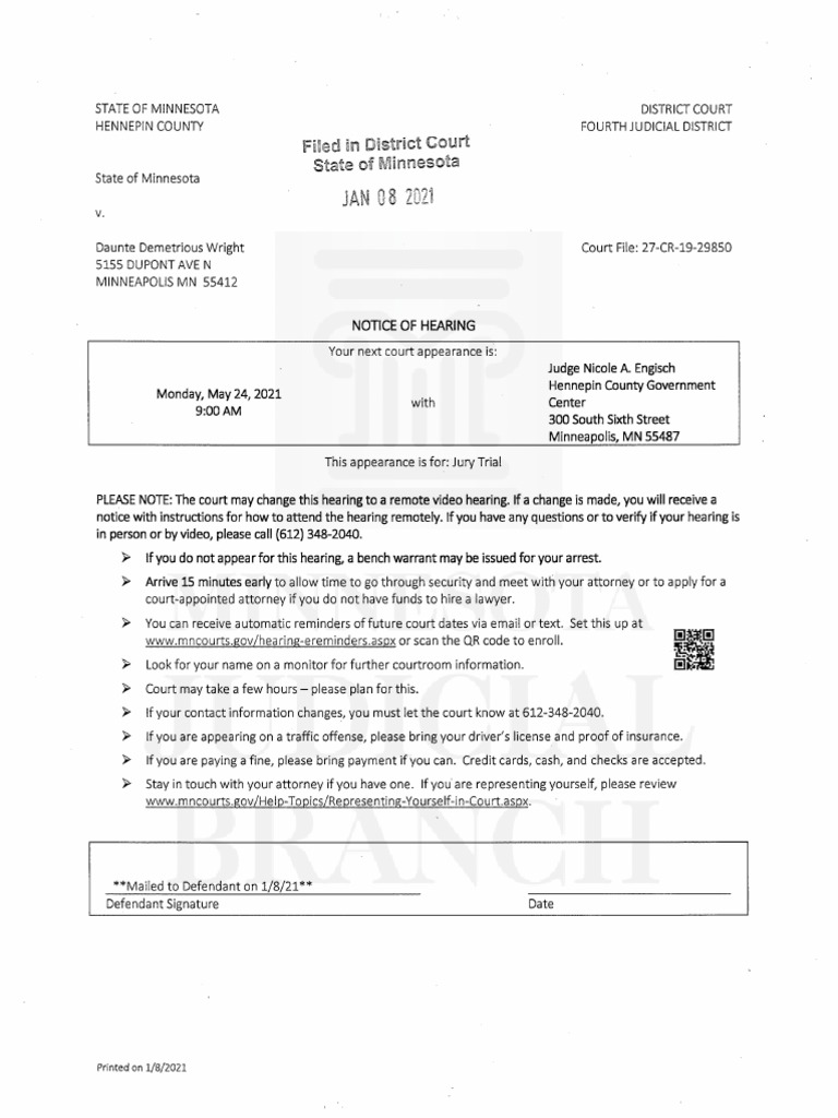 Court Date PDF Lawyer Public Law