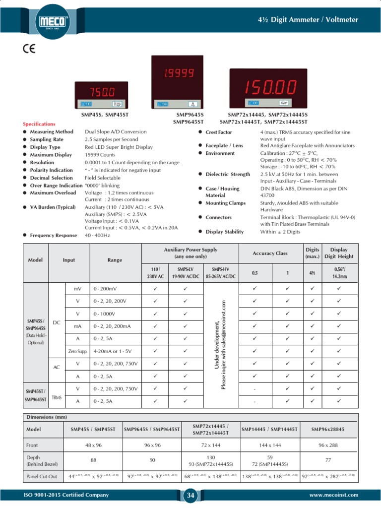 4 DigitalAmmeter Voltmeter1 Meco PDF Analog To Digital