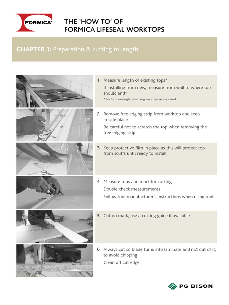 How To Install Formica LifeSeal Worktops Step by Step PDF