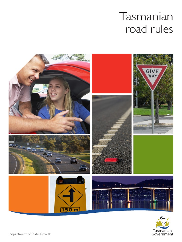 TAS Tasmanian Road Rules 2015 For  PDF Traffic Intersection (Road)
