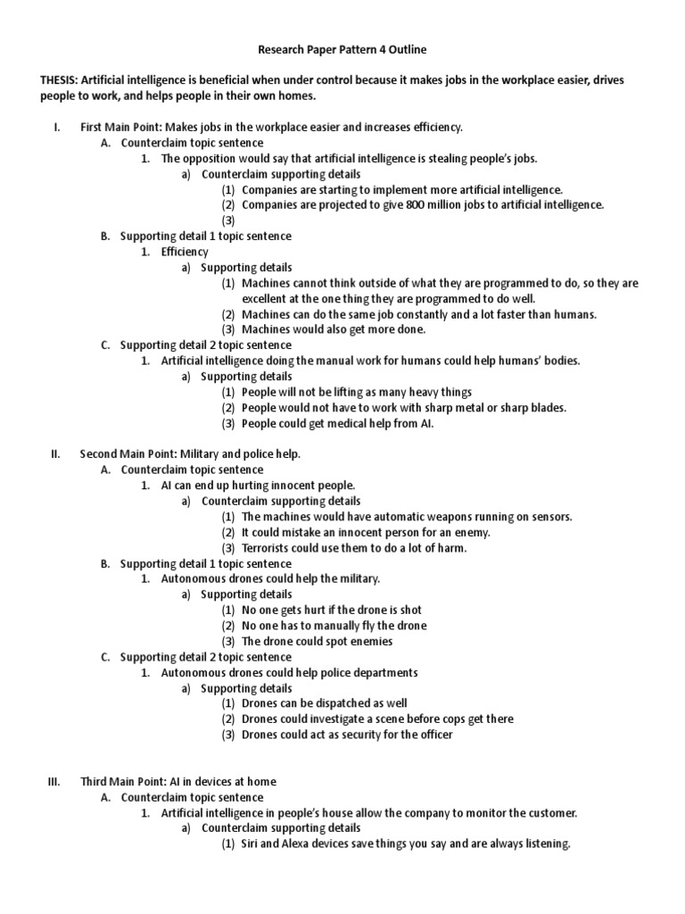 Research Paper Pattern 4 Outline - Caleb Corbin | PDF | Artificial ...