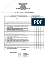 Classroom Management Checklists from Villareal National High School