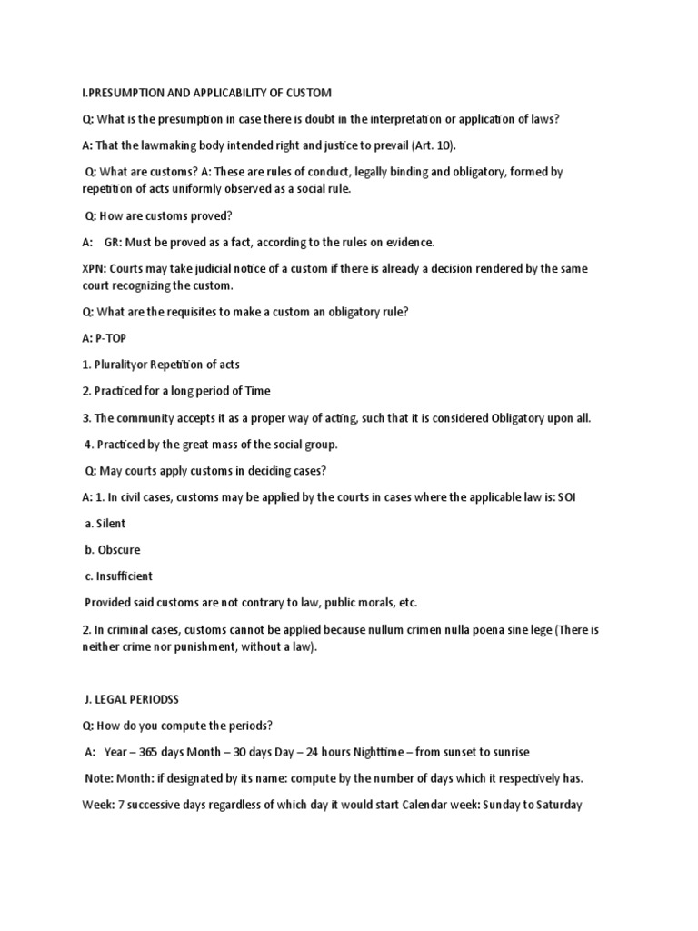 Presumption and Applicability of Custom PDF Statute Of Limitations