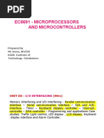 Ec8691 - Microprocessors and Microcontrollers: Prepared by MR - Jeeva, Ap/Ece Kgisl Institute of Technology Coimbatore