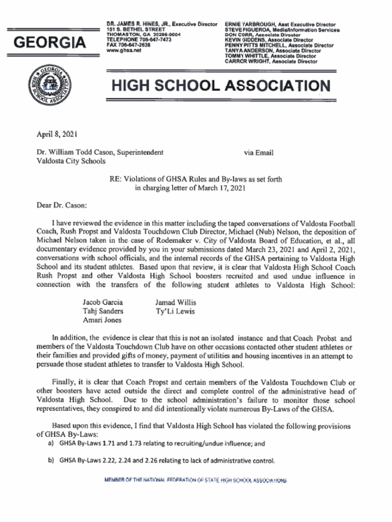 VHS Penalty Letter 2021 | PDF