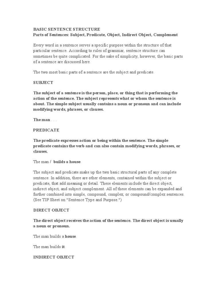 Grammar Basics for Students | PDF | Sentence (Linguistics) | Subject ...