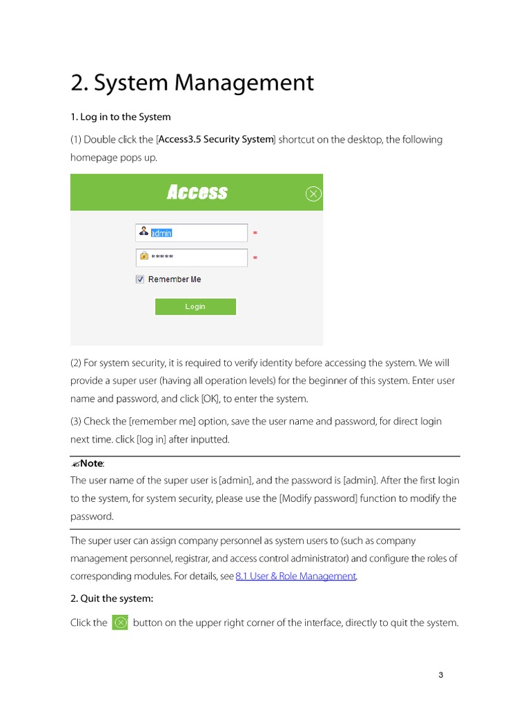 Zkaccess3.5 Security System User Manual v3.1.1 08123 PDF