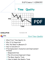 First Time Quality: SAP Course #: 62006505