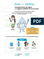 Infografía Recomendaciones Agua Saneamiento e Higiene Wash en La Escuela