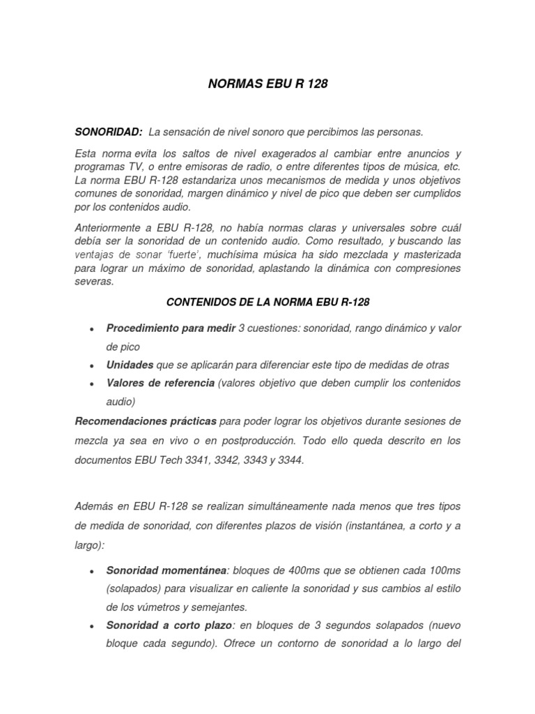 Ebu R 128 Download | Norme Ebu R128 Pdf – AJRUZ