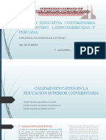 Calidad Educativa Universitaria en El Mundo, Latinoamericana (1)
