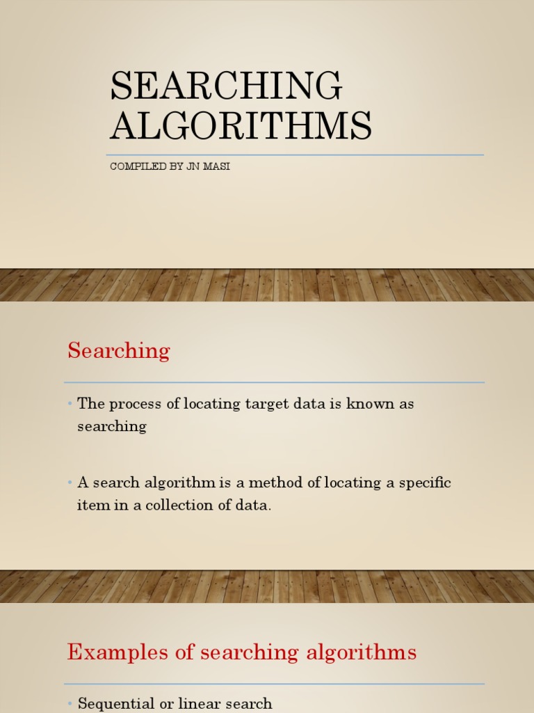 Searching Algorithms: Compiled by JN Masi | PDF | Array Data Structure ...