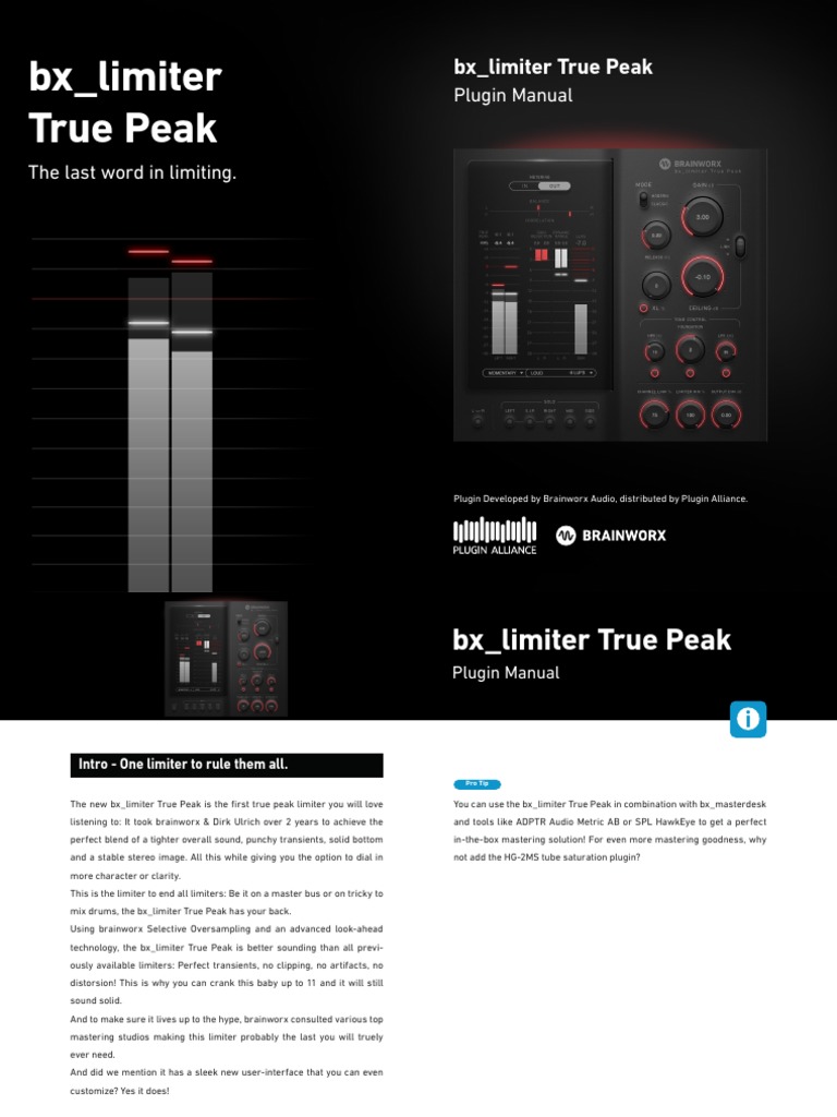 bx_limiter True Peak Plugin Manual | PDF | Icon (Computing) | Low Pass ...