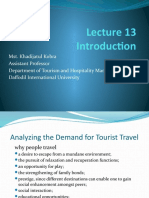 Lecture-12, Analysing The Demand For Tourist Travel