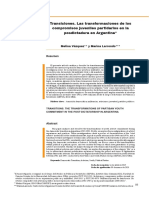 Transiciones: Las Transformaciones de Los Compromisos Juveniles Partidarios en La Posdictadura en Argentina