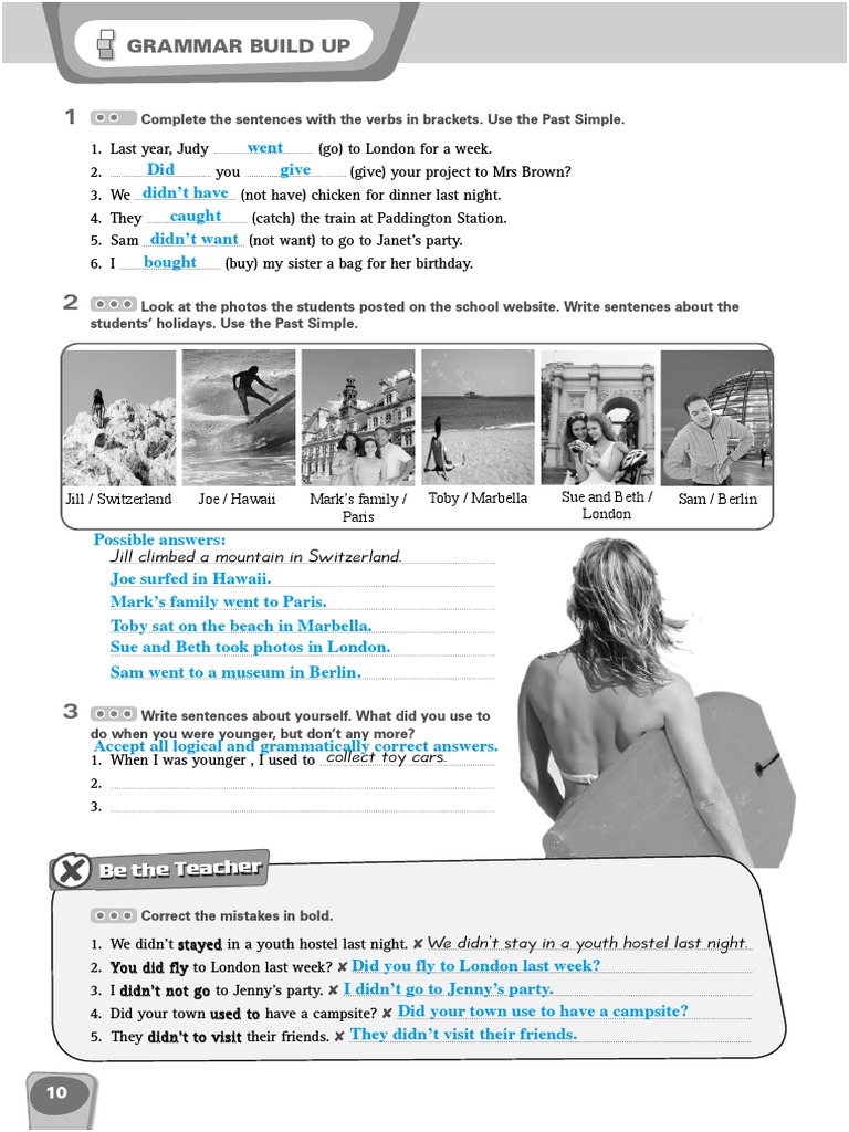 Grade 10 Grammar Workbook Answers | PDF