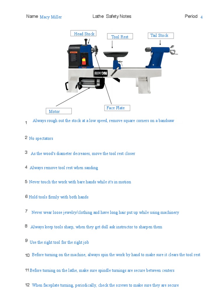 Macy Miller Student Lathe Notes PDF