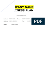 Company Name Business Plan: Insert Image/Logo