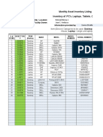 Monthly Asset Inventory Listing Inventory Of: PC'S, Laptops, Tablets, Other