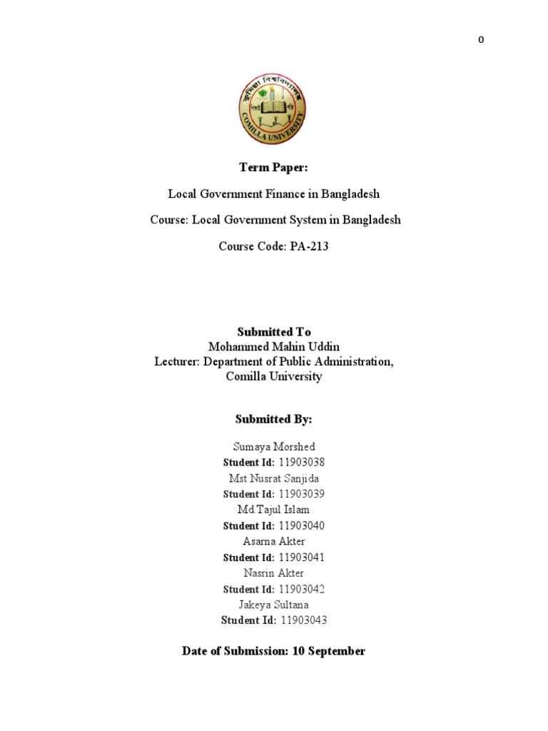 Local Government Finance in Bangladesh | PDF | Local Government | Taxes