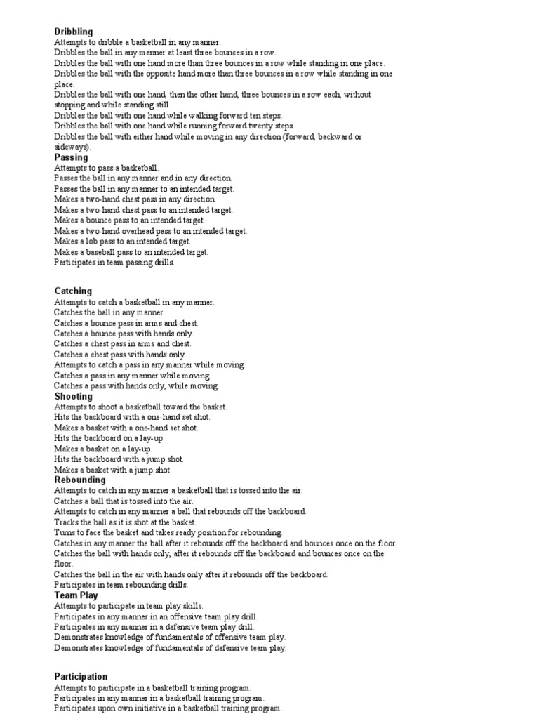 basketball skill assessment sheet