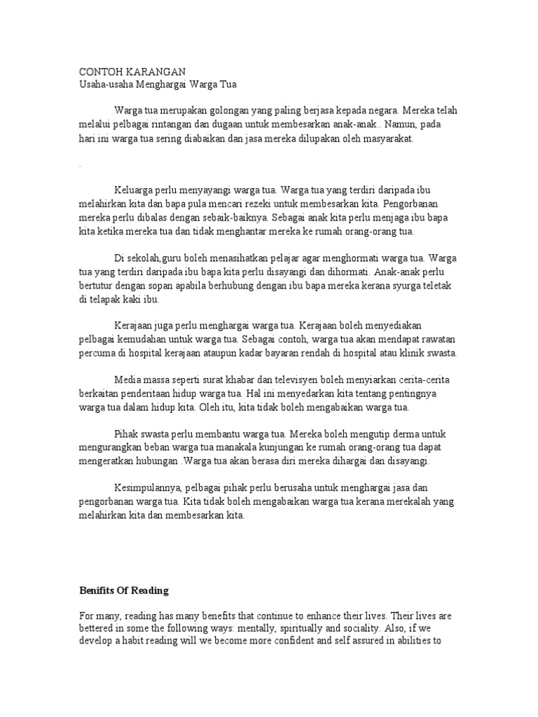 Contoh Karangan Surat Pendek