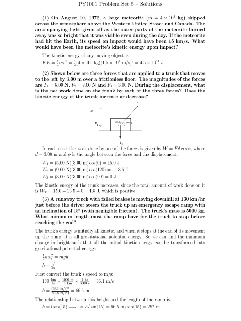 Py1001 - ps5 Problema Resuelto | PDF | Kinetic Energy | Potential Energy