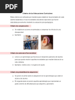 Criterios de Adecuaciones Curriculares