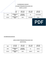 Jadual Waktu Kelas Kafa PKPP