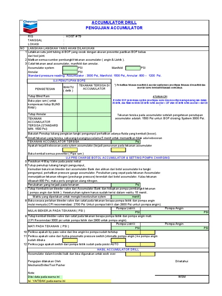 Accumulator Draw Down Test - Full - Class II | PDF | Sains & Matematika