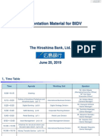 Presentation Material For BIDV: The Hiroshima Bank, LTD