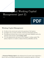 Planning and Working Capital Management (Part 2)