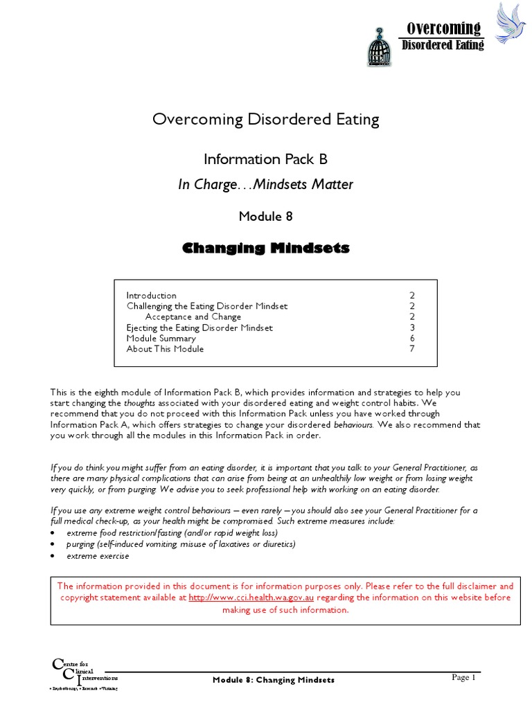Overcoming Disordered Eating - 08 - Changing Mindsets | PDF | Eating ...