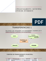 FUENTES DE FINANCIAMIENTO  MUNICIPAL PARA PROYECTOS DE  INVERSIÓN