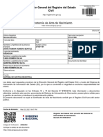 Constancia de Acta de Nacimiento: Dirección General Del Registro Del Estado Civil