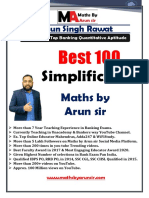 Best 100 Simplification by Arun Sir For Bank Exam