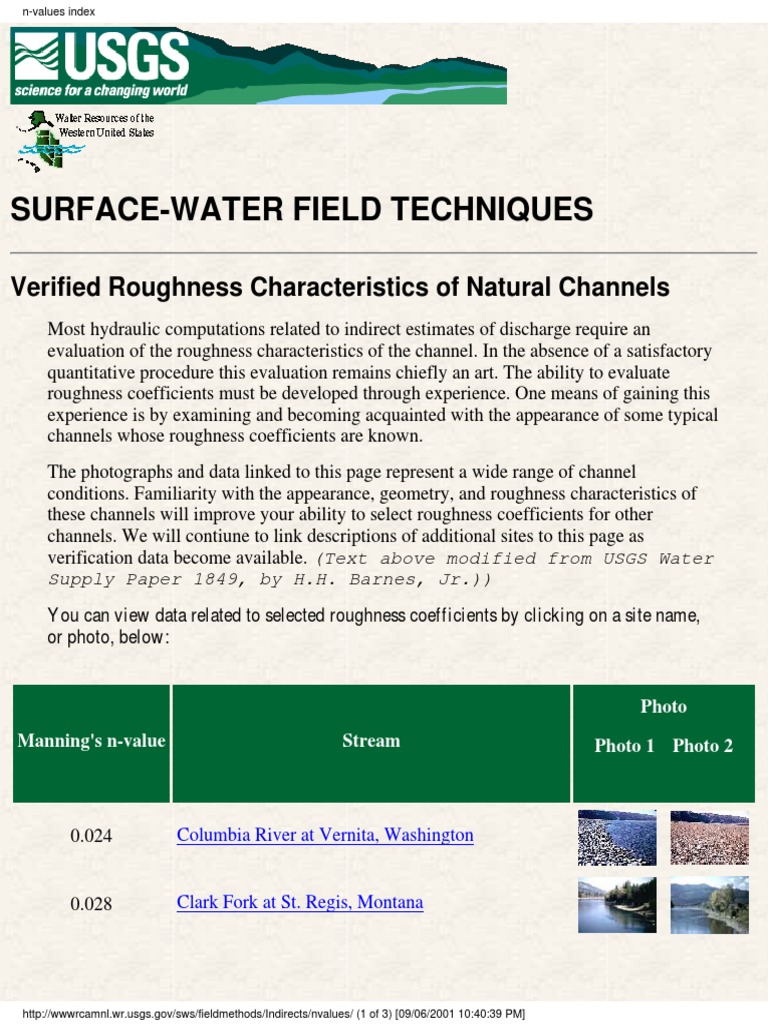 Verified Roughness of Natural Channels | PDF | River | Fluvial Landforms