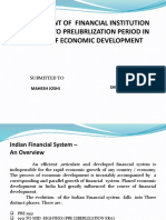 Development of Financial Institution After 1951 To Prelibrlization Period in Context of Economic Development