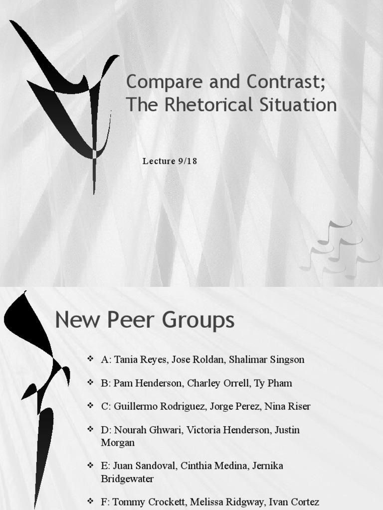Rhetorical Situation: Compare & Contrast Guide | PDF | Logos | Persuasion