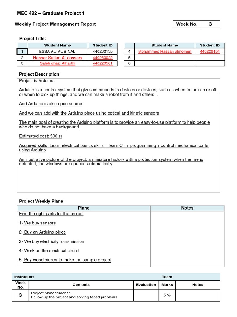 Arduino Project Management Report | PDF | Computers