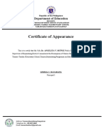 Certificate of Appearance - Guest