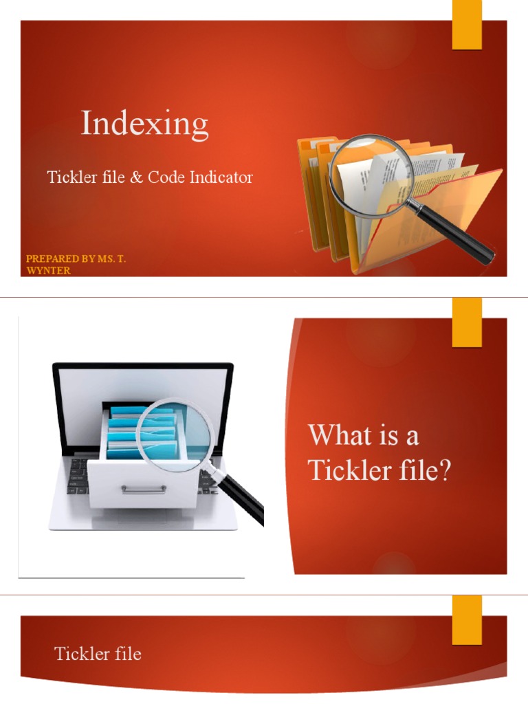 Indexing Tickler Files & Cards Indicator PDF
