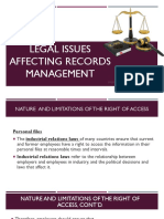 Legal issues affecting records management